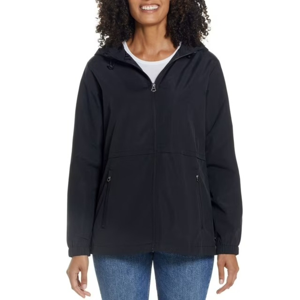 WP Weatherproof Ladies Rain Jacket XXL Black Water Resistant Hooded Zip Coat